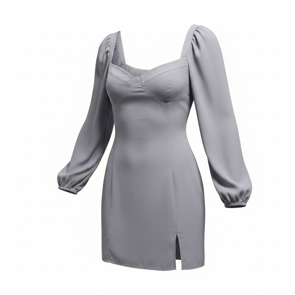 Aritzia Wilfred Mini Dress Womens 6 Lilac Puff Sleeve Sweetheart Smocked